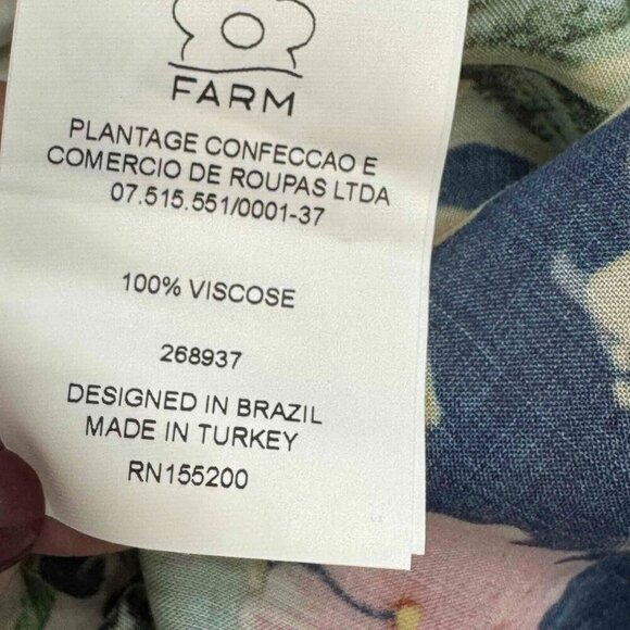 Farm Rio Anthropologie Midnight‎ Flower Wrap Dress 3/4 Sleeves Blue SP - Picture 15 of 16